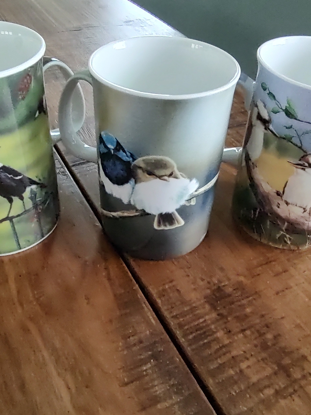 Ashdene Fine Bone Cup Collection Set - Bird Illustration Design.